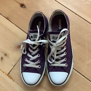 Converse All Star purple low tops 7.5